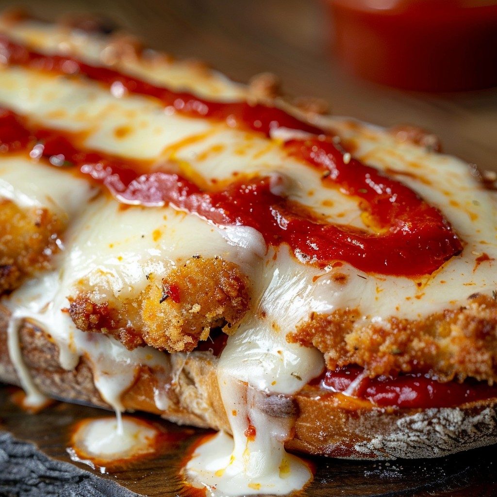 Vegan Chicken Parm Hero Sandwich.