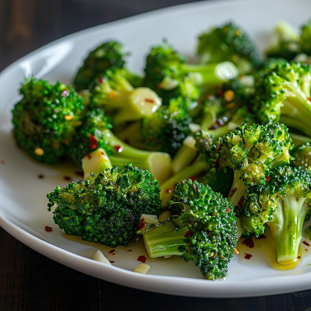 Broccoli Baked in Garlic and Olive Oil.
