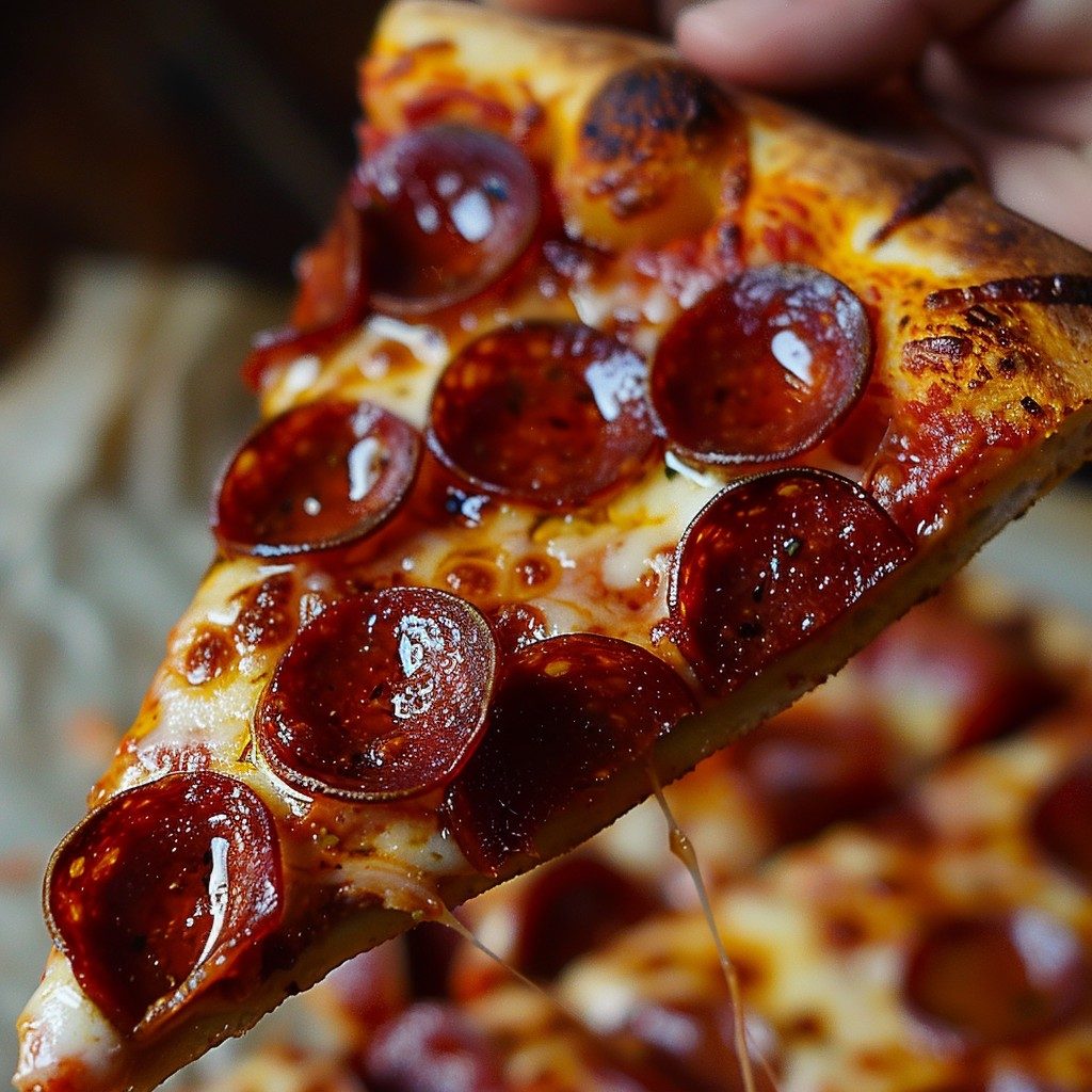 Vegan Pepperoni Slice Pizza.