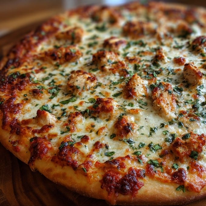 Chicken Cutlet Parmesan Pizza.