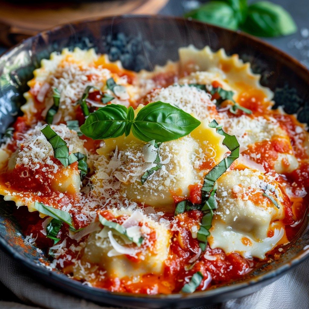 Cheese Ravioli Parmigiana.